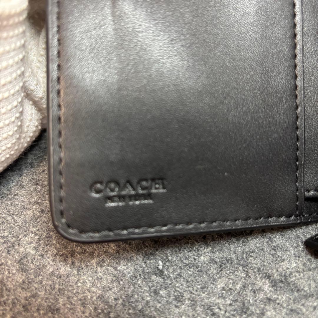 【美品】COACHコーチ 二つ折り財布 シグネチャー ブラウン