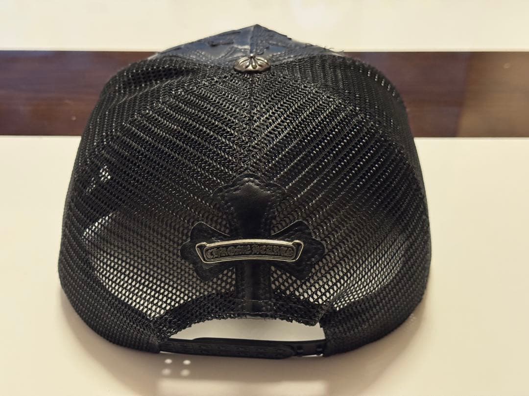 【美品】ChromeHeartsクラシック・クロス レザー ベースボールキャップ