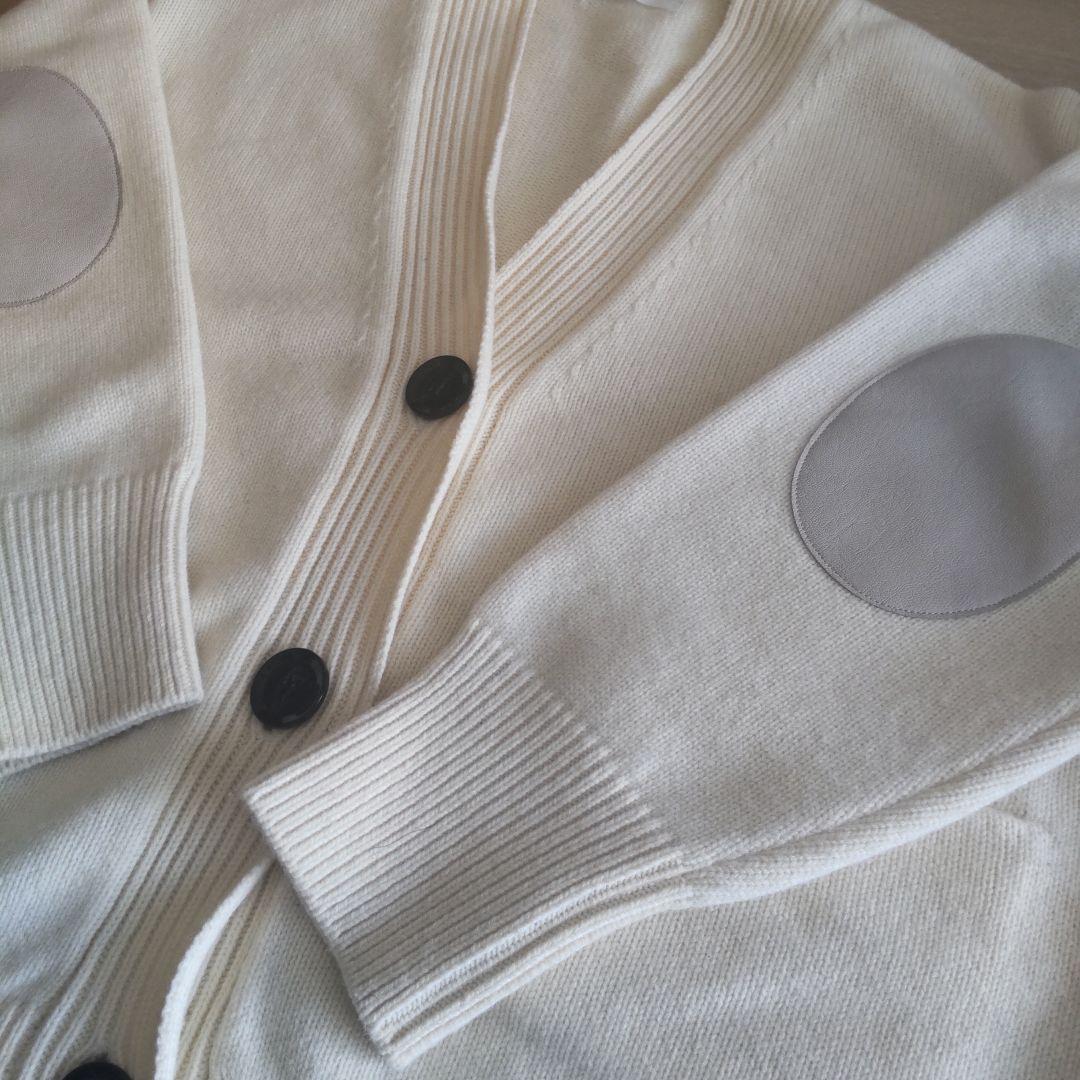 【マチャット】ウールエルボーパッチカーディガン