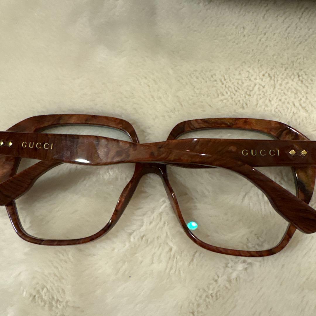 GUCCI ブラウン スクエア メガネ★グッチ
