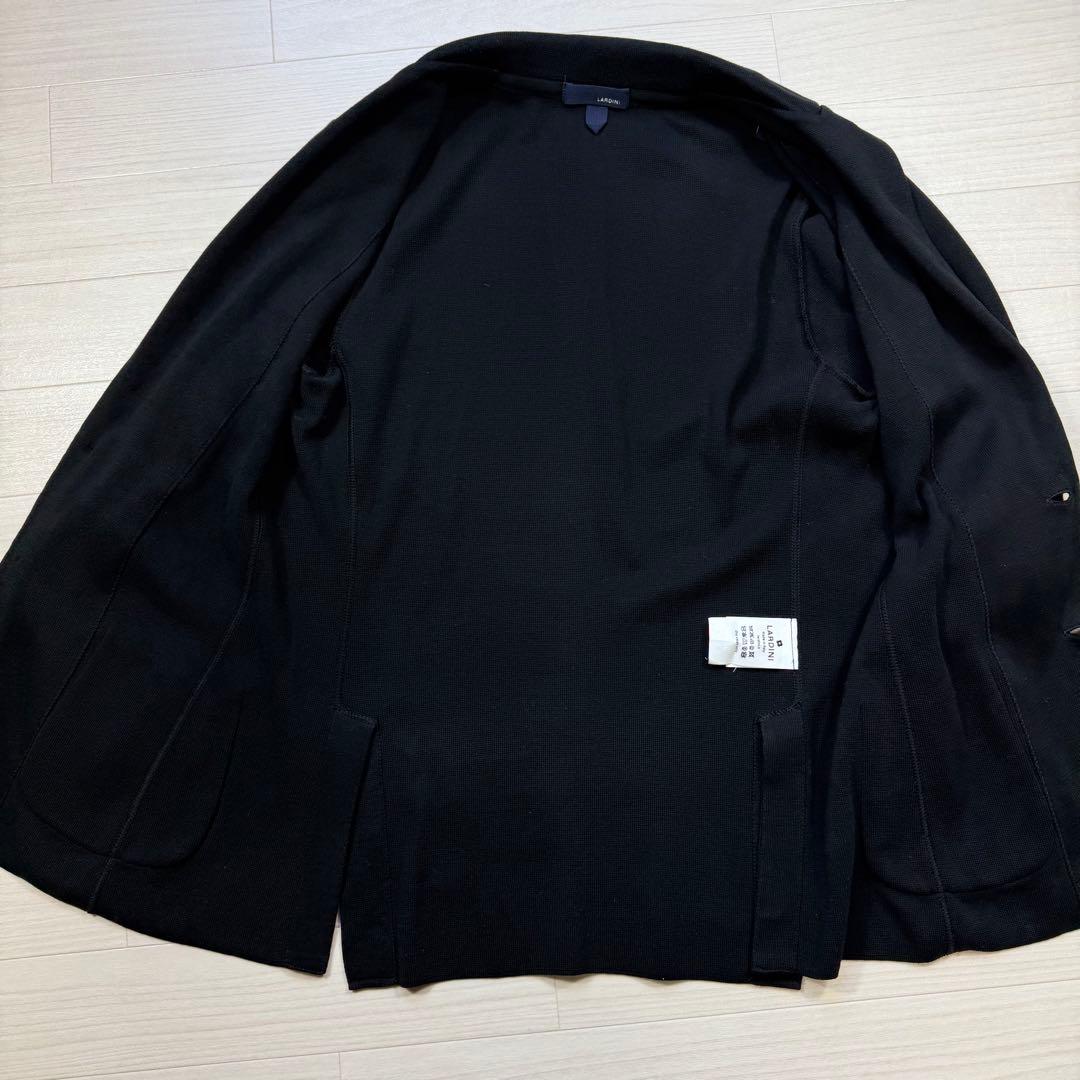 LARDINI ニットジャケット 輝く シェルボタン サイズL 黒