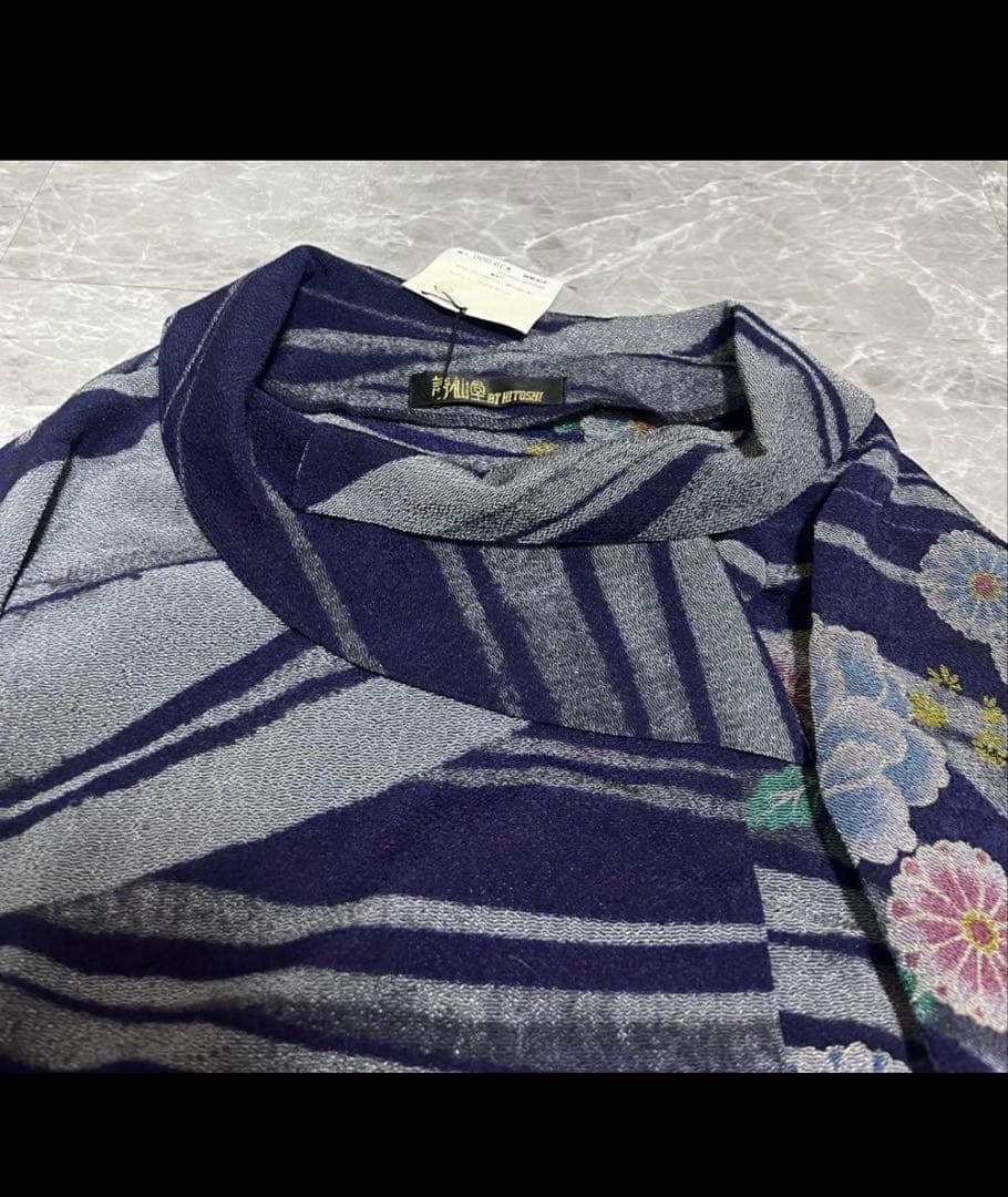 新品詩仙堂Hitoshiちりめん和柄シャツジャケット