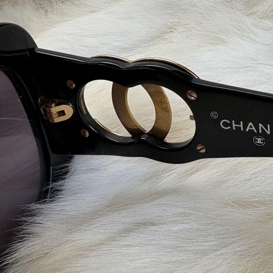 CHANEL シャネル ブラック ゴールドロゴ ココマーク フルリム サングラス