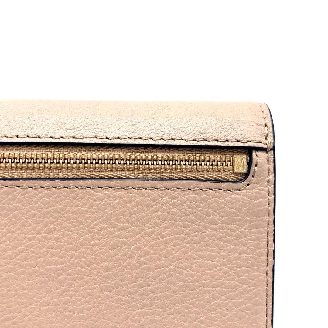 極美品 mulberry マルベリー サディ 二つ折り財布 ピンクベージュ