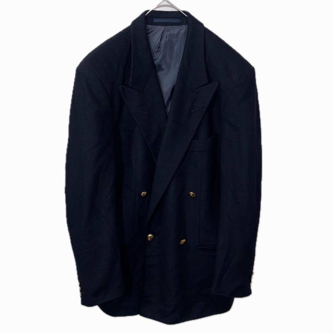 HUGO BOSS カシミヤ混 紺ブレ 金ボタン ダブル ヒューゴボス ネイビー