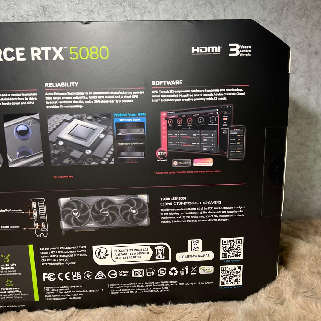 グラフィックボード・グラボ・ビデオカード ASUS TUF GAMING GEFORCE RTX 5080 OC 16GB