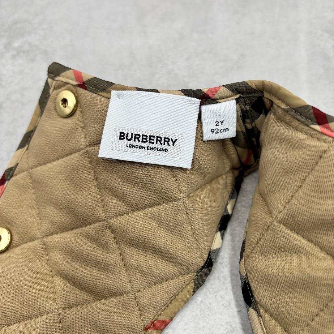 BURBERRY チェック柄キルティングジャンバースカート92cm