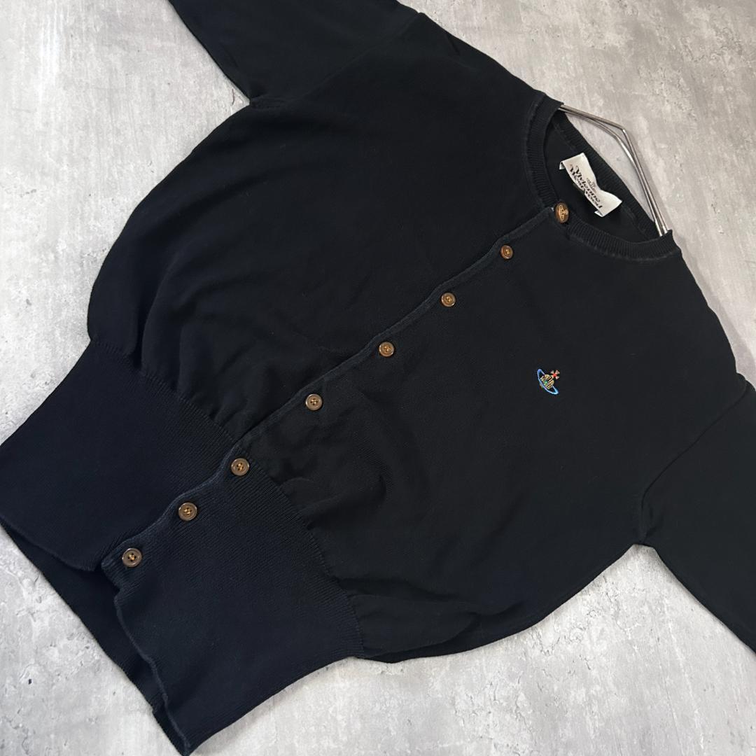 Z267 伊製 良品 VivienneWestwood ニットカーディガン 黒