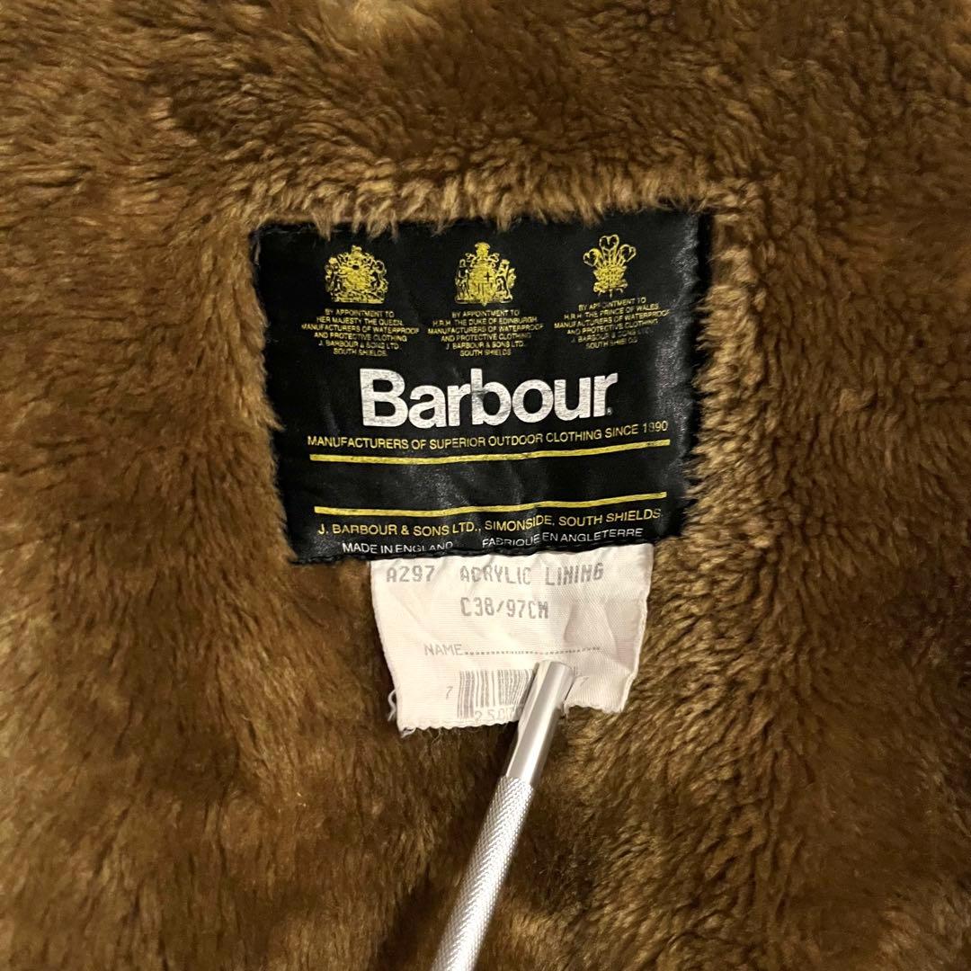 90s Barbour バブアー ライナー ベスト フェイクファー ボア 38