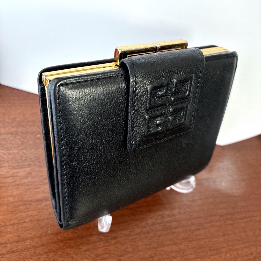 ジバンシー GIVENCHY 二つ折り財布 がま口 コンパクト財布 ブラック 黒