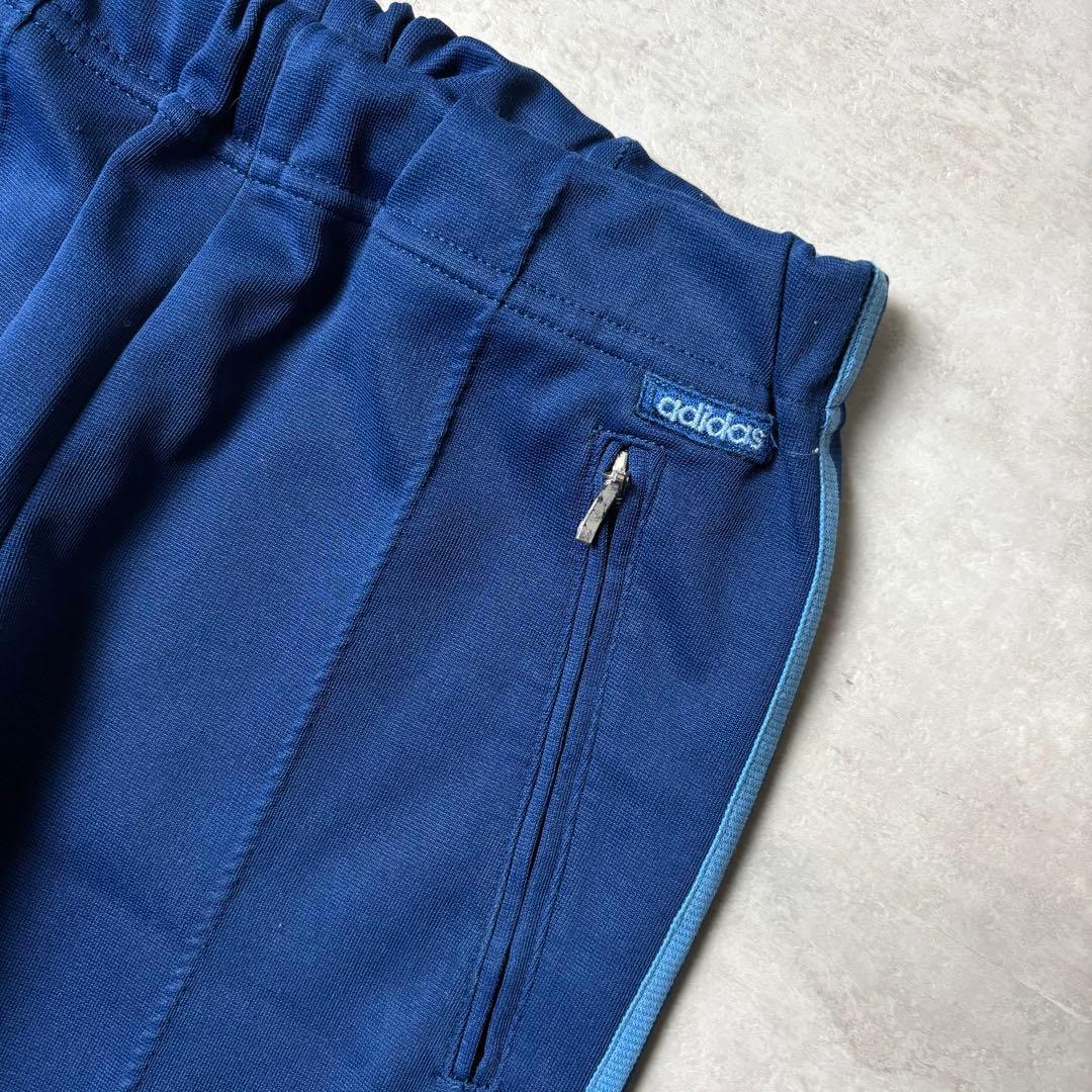 80s adidas デサント ワイドフレア トラックパンツネイビー アディダス