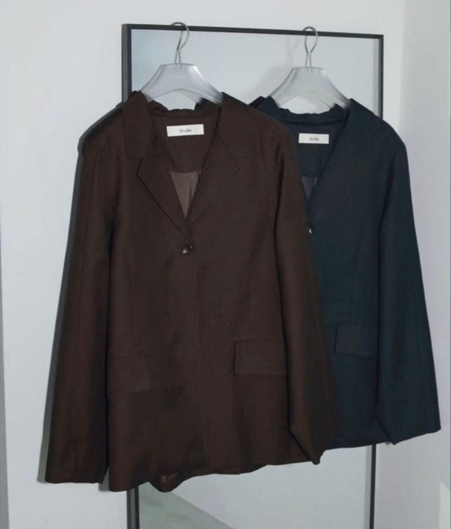 anuke アンヌークTwill Jacket ツイルジャケット 38 ブラウン