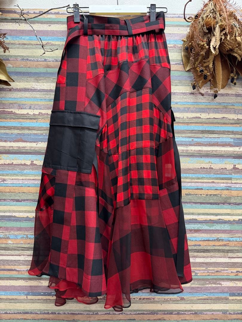 sacai サカイ チェックスカート