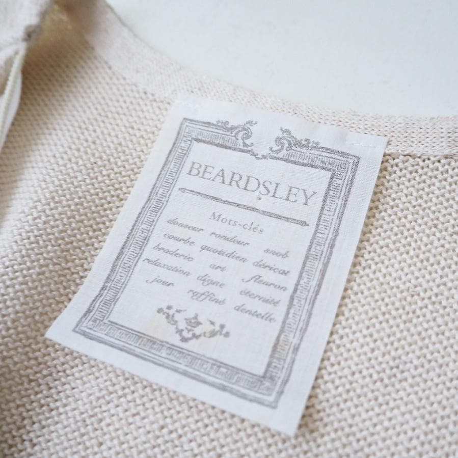 BEARDSLEY ビアズリー スカーフドッキング カーディガン リネン混 F