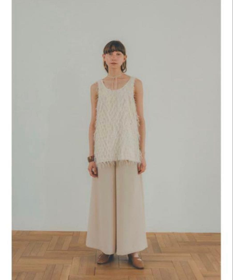 クラネ CLANE W FACE CROSS FRINGE TOPS サイズ１