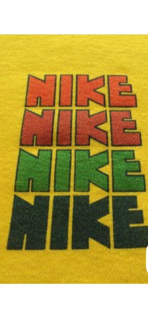 Nike 70's 80's Tシャツ　ゴツナイキ　四連　イエロー 銀タグ