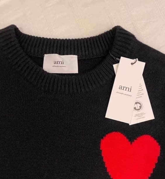 Ami Paris ブラック ニットセーター男女兼用 L