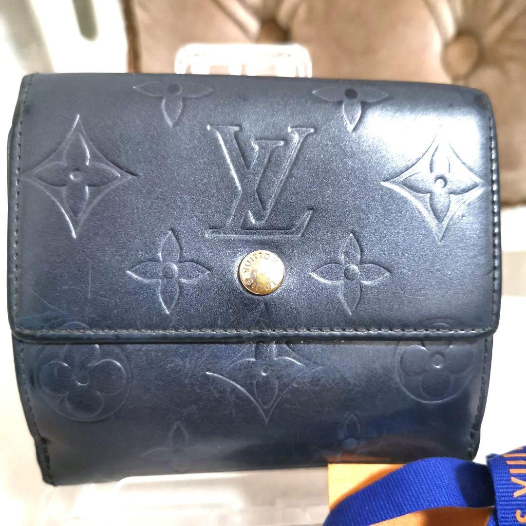 【良品】モノグラムLVルイヴィトン ポルトビエ コンパクト財布ヴェルニ