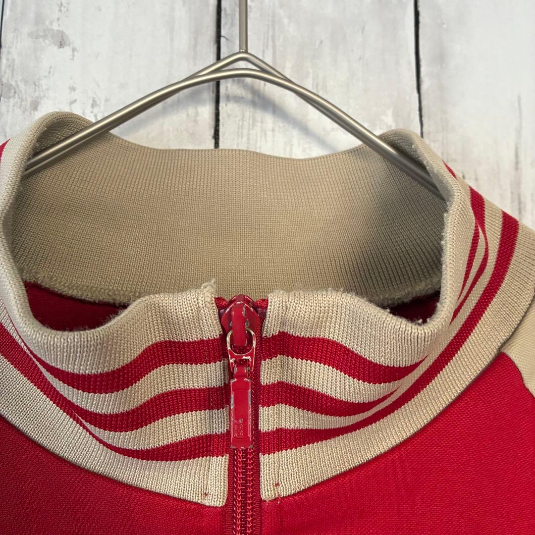 【入手困難】adidasジャージ　バイカラー　レッド　ベージュ　赤　好配色　XL