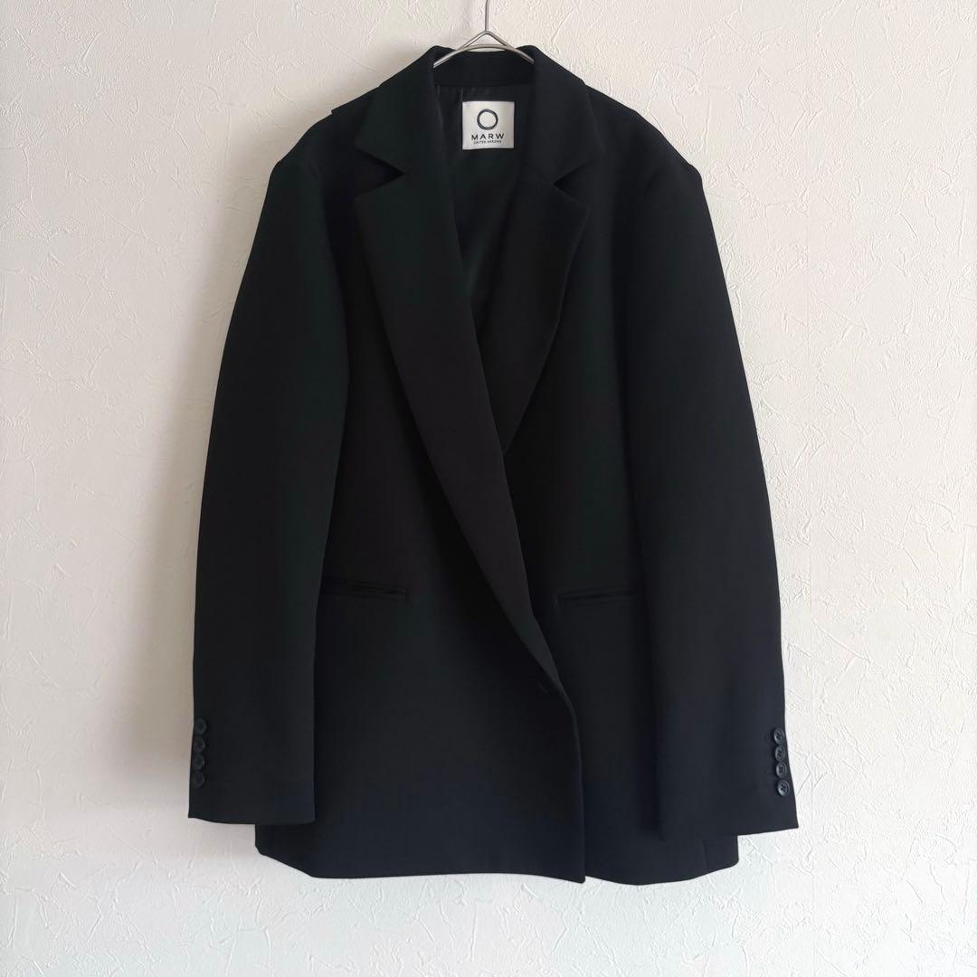 美品 MARW ユナイテッドアローズ バック アシンメトリー ジャケット 黒