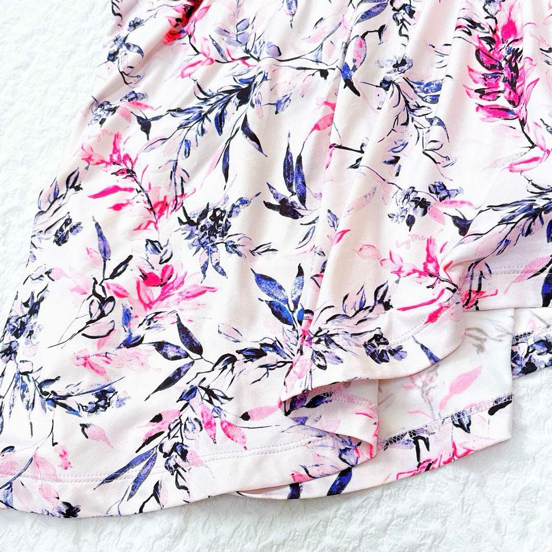 美品✨定価4.8万kay me ピンクラベンダー　カシュクールワンピース　花柄