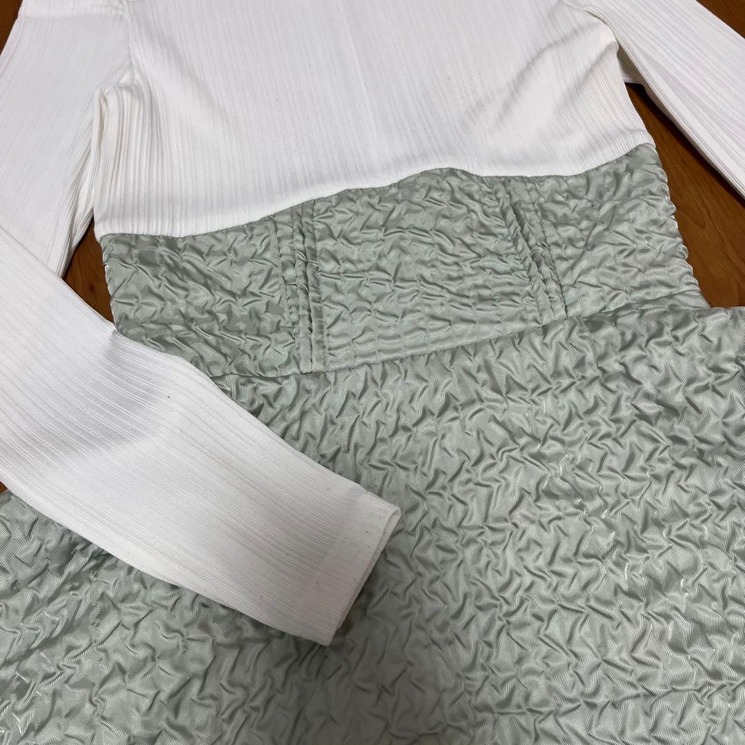 dazzlinバックリボンティアードコンビワンピースXS ミントグリーン