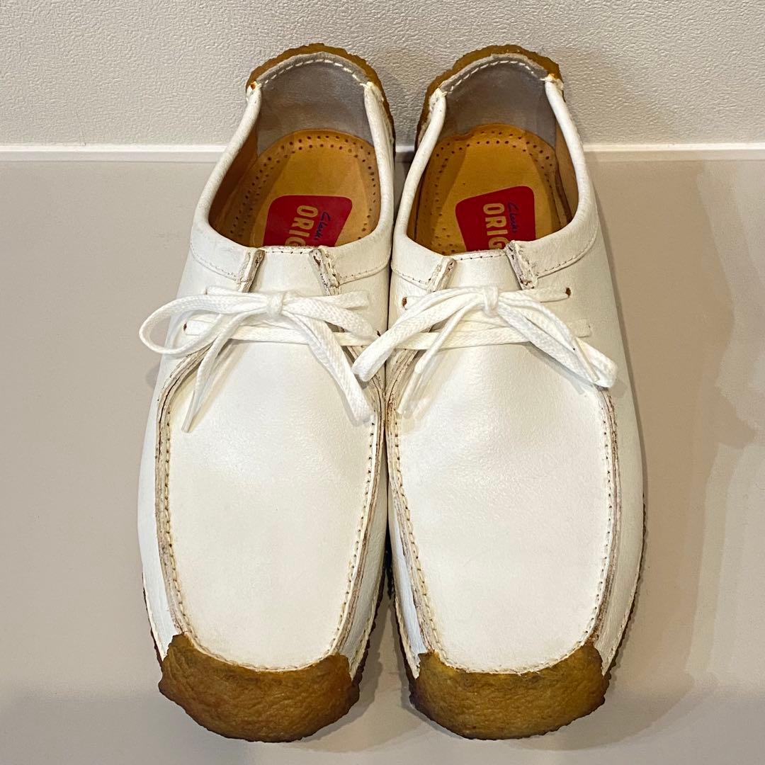 【極美品】Clarks クラークス ナタリー レースアップ レザー 白 25.0