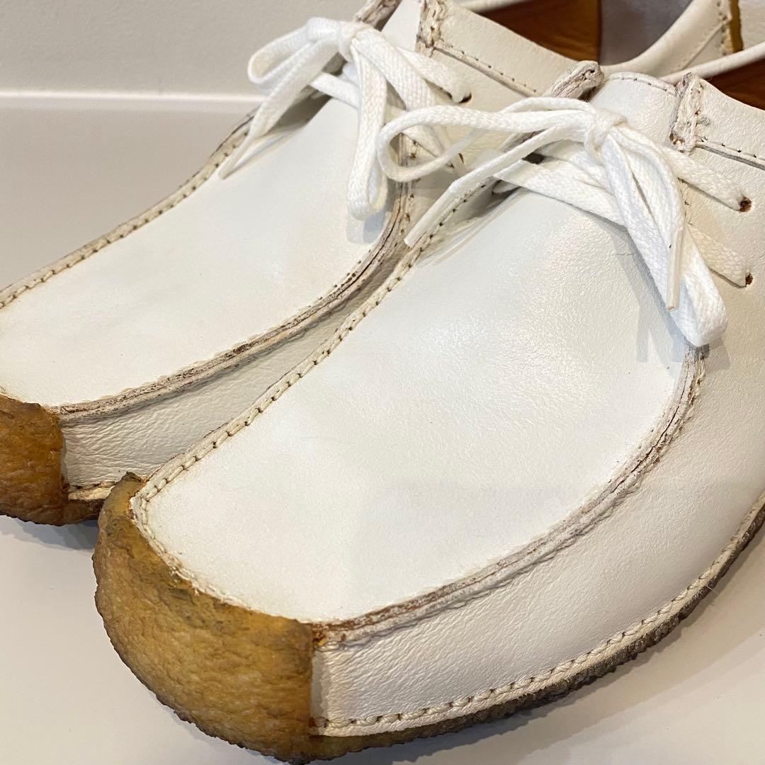 【極美品】Clarks クラークス ナタリー レースアップ レザー 白 25.0