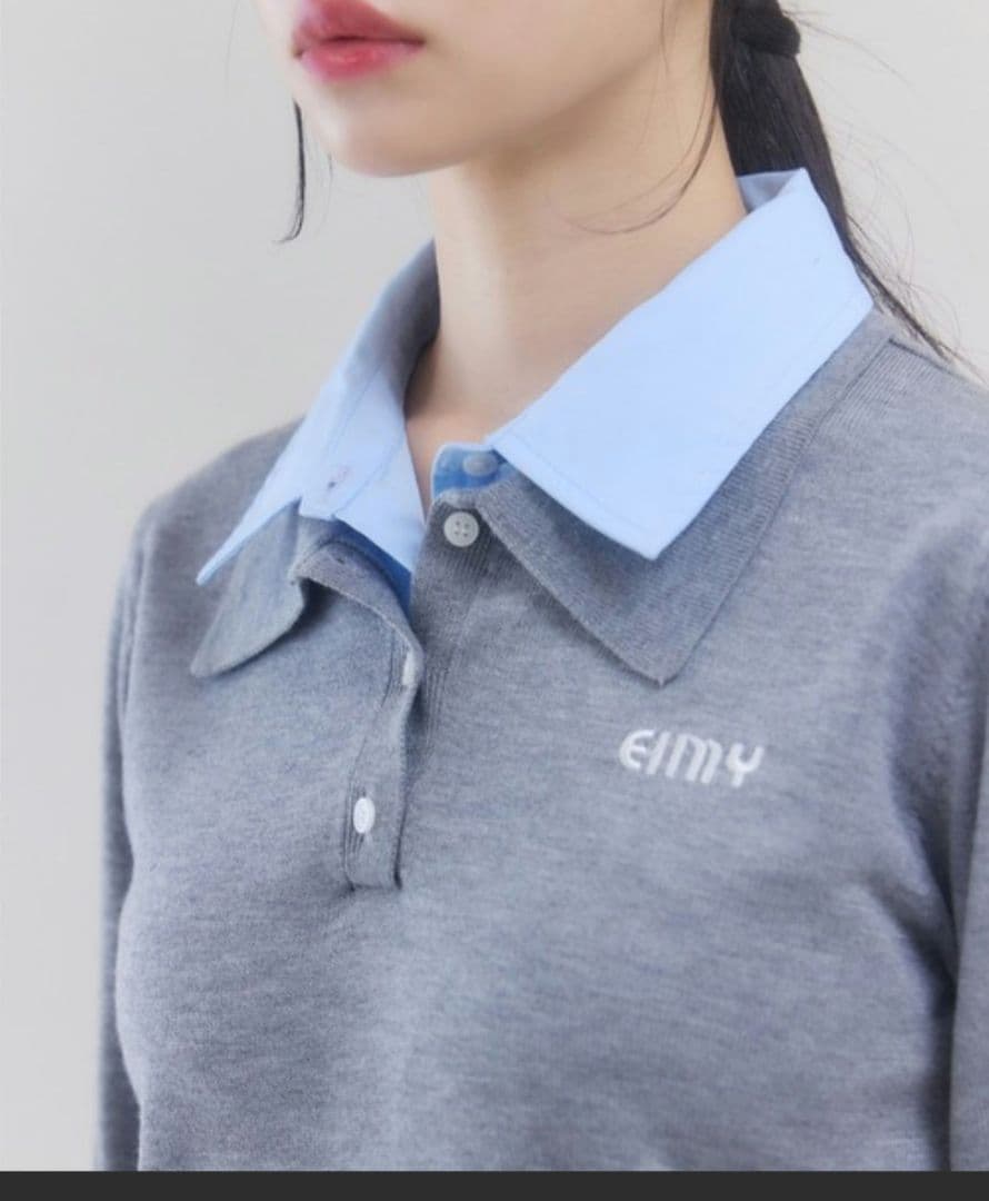 (新品)eimy istoire ダブルカラーデザインニット