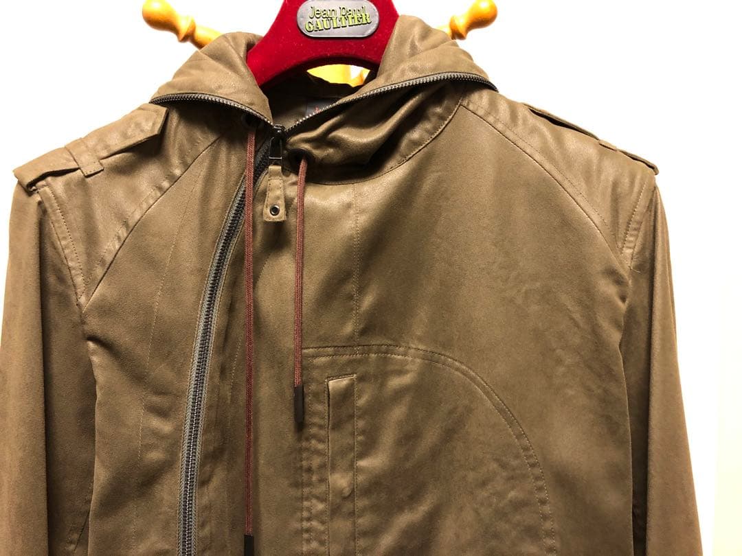 美品⭐️90年代ジャンポールゴルチエ　 カーキ　ショート丈モッズコート　薄手