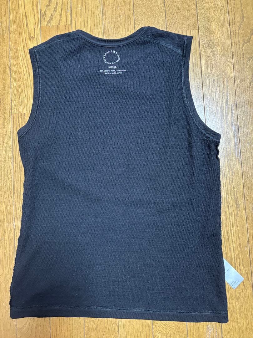 【山と道】DF mesh merino sleeveless 黒 L