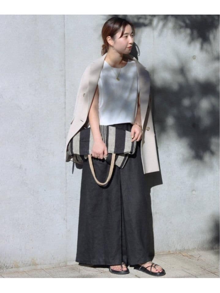 JOURNAL STANDARD リネンキュロットワイドパンツ　BLACK