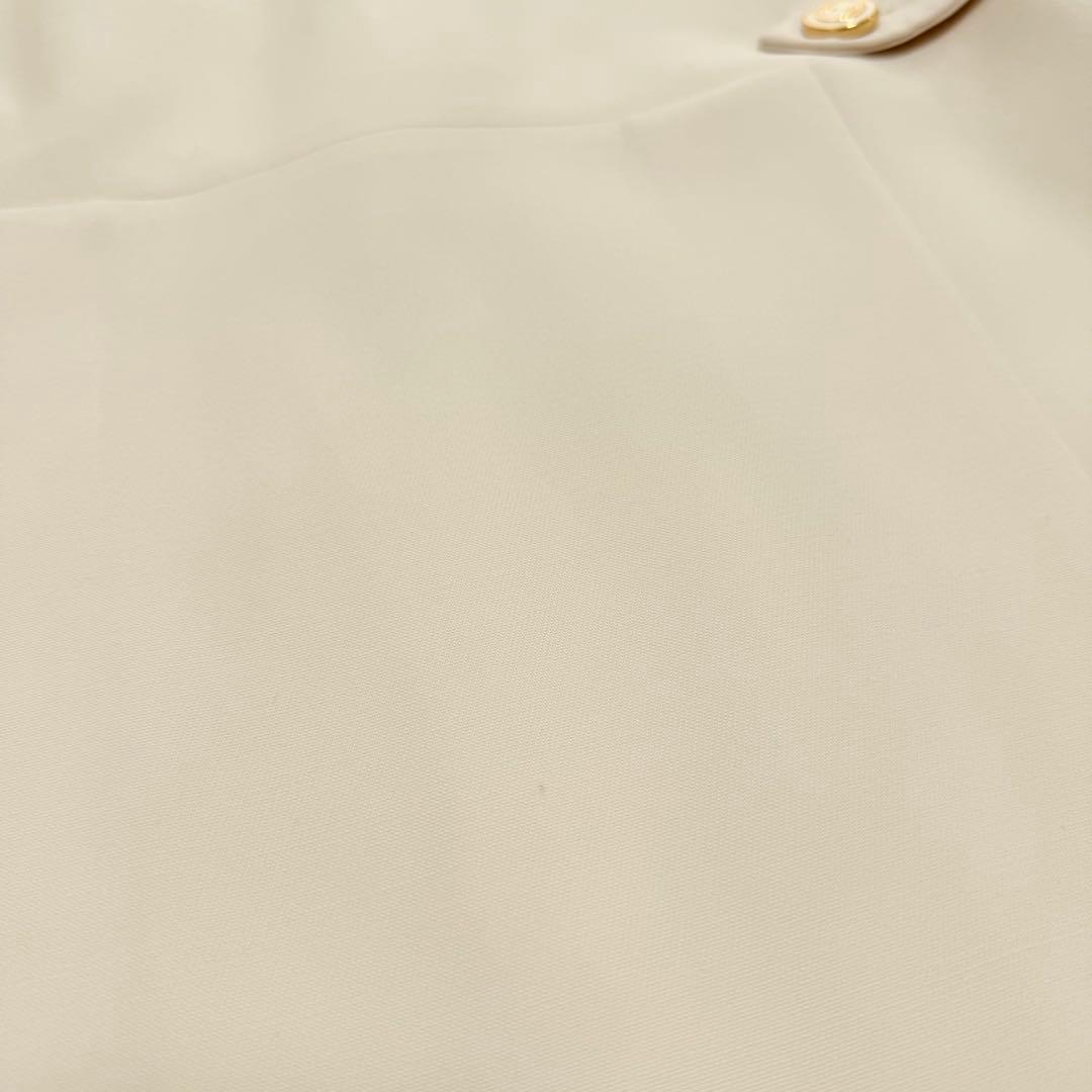 希少✨GUCCI✨シルク混ノースリーブワンピース（L）GGボタン　アイボリー
