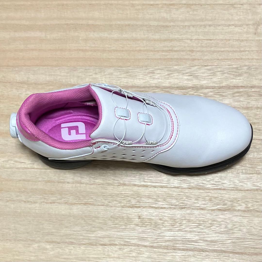 新品 FootJoy 女性用 ゴルフスパイク ホワイト/ピンク 24cm