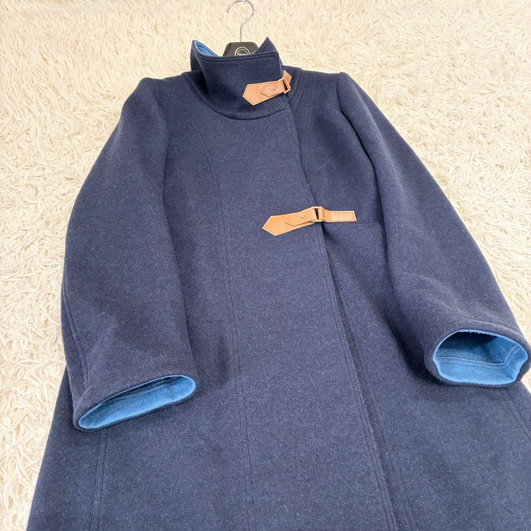 LA JOCONDE ラ ジョコンダ 配色デザイン ウール ロングコート 38