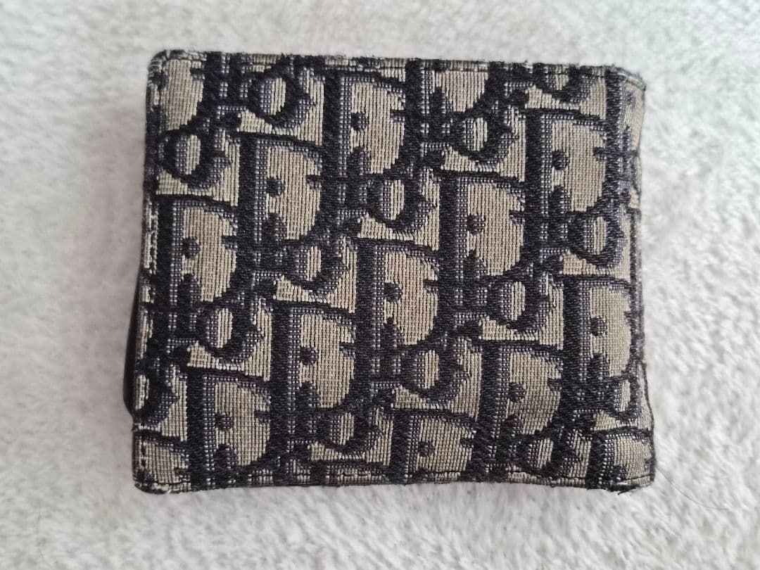 Dior 二つ折り財布 ロゴパターン グレー系