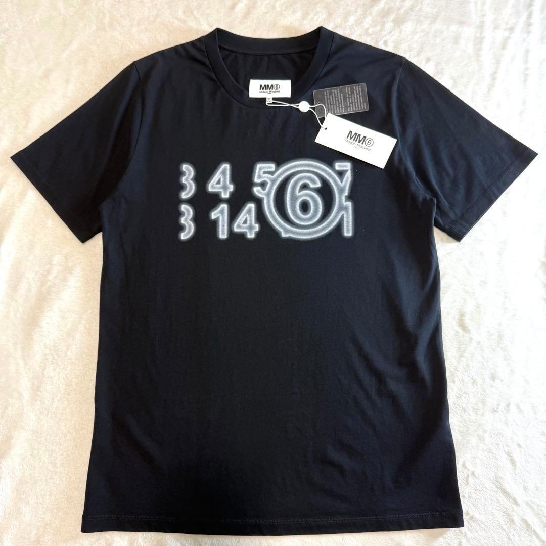 新品未使用 MM6 マルジェラ ナンバーロゴ 水平ステッチ Tシャツ Lサイズ
