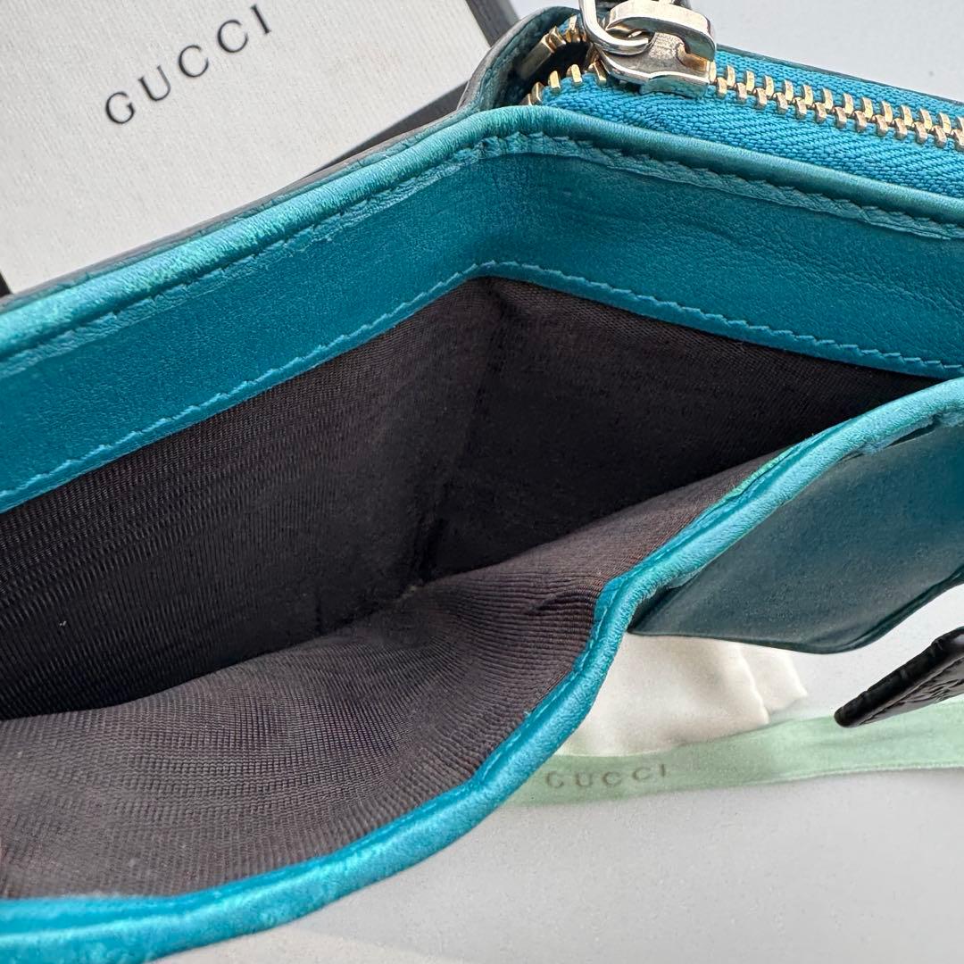 【美品】 334 GUCCI グッチ マイクロ シマ 2つ折り 財布