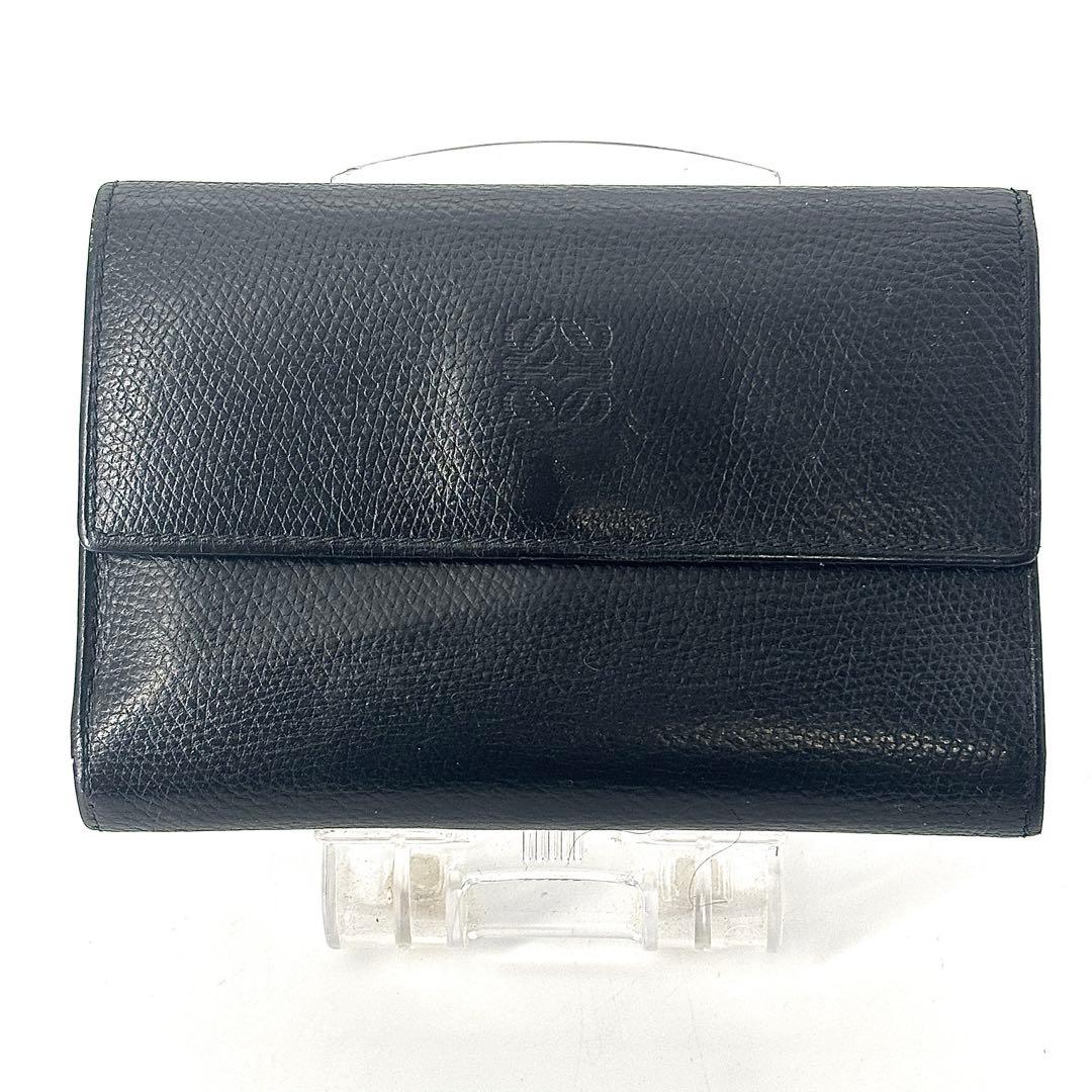 LOEWE アナグラム コンパクトウォレット ブラック