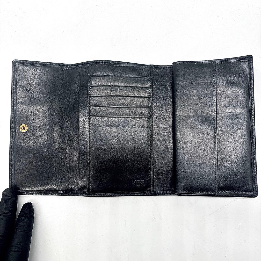 LOEWE アナグラム コンパクトウォレット ブラック