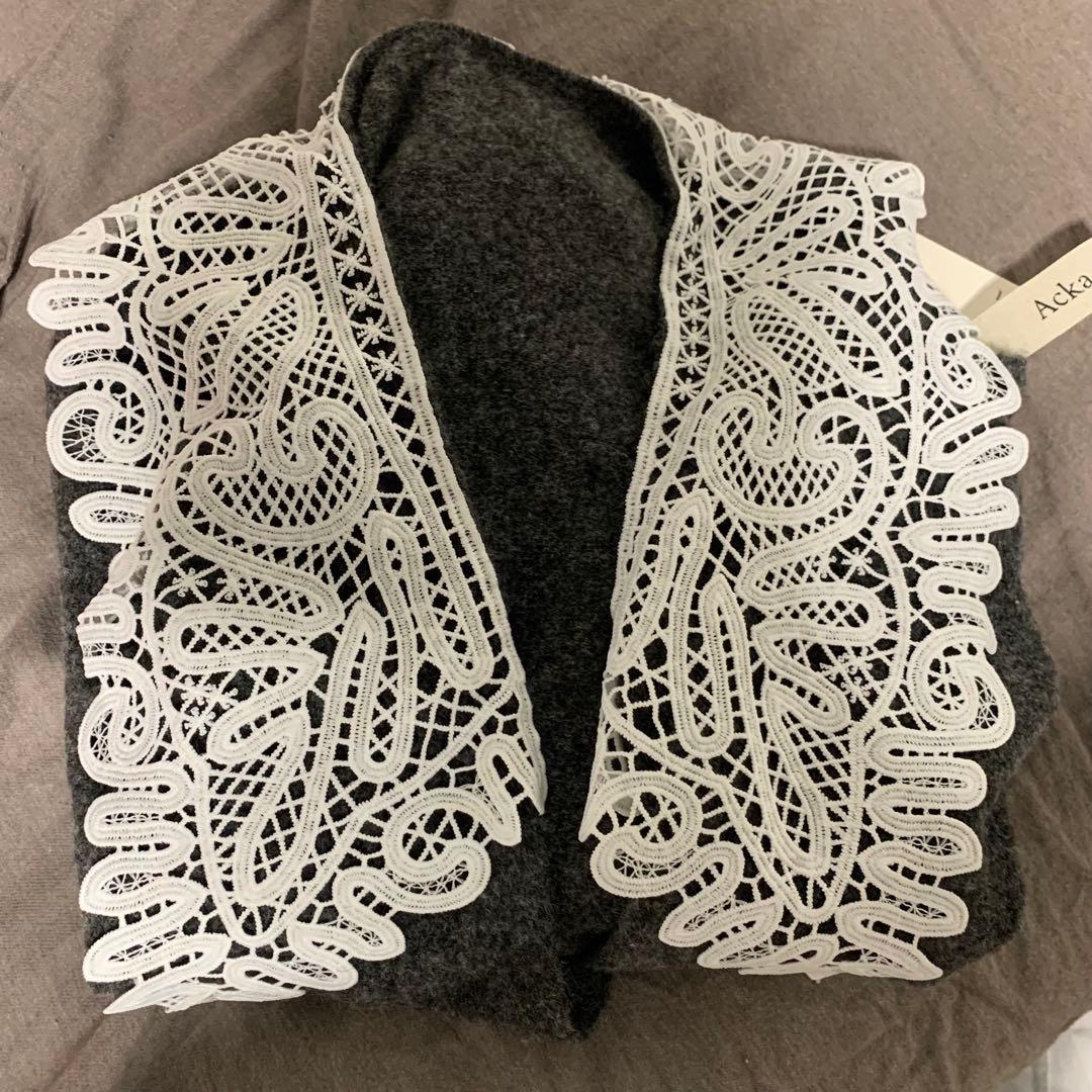 Acka. カーディガン lace collar knit cardigan