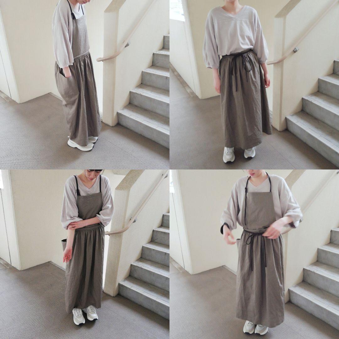 3wayエプロン◯リネン▲ブラック