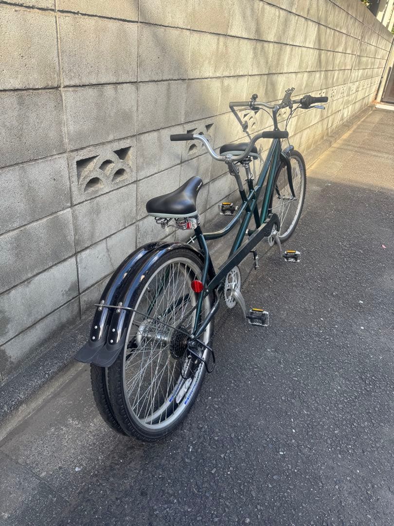 サイクリング　shamano 自転車 ダークグリーン 2人乗り　美品