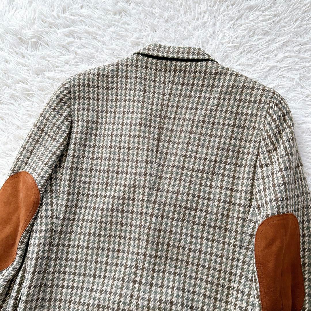 美品　ジェイプレス　テーラードジャケット　千鳥格子　エルボーパッチ