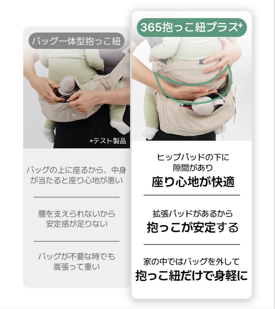 グスケット365抱っこ紐plus【抱っこ紐＋バッグ】♡ベージュ♡お出掛け♡旅行