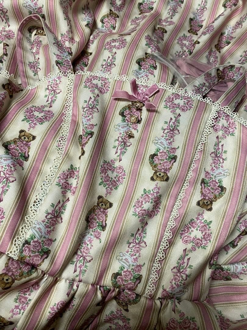 新品★アクシーズファムkawaiiロージーベア柄ジャンスカワンピースくま薔薇