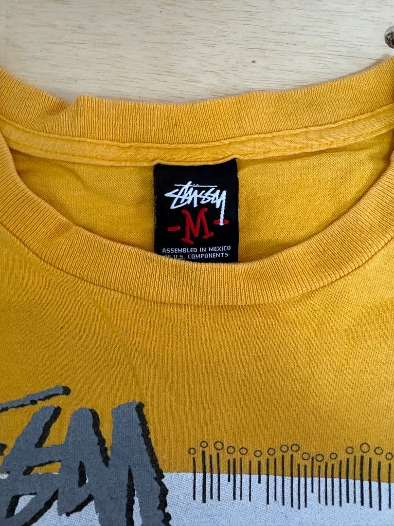 “BIG PRINT” old stussy サーフ プリント Tシャツ 黄