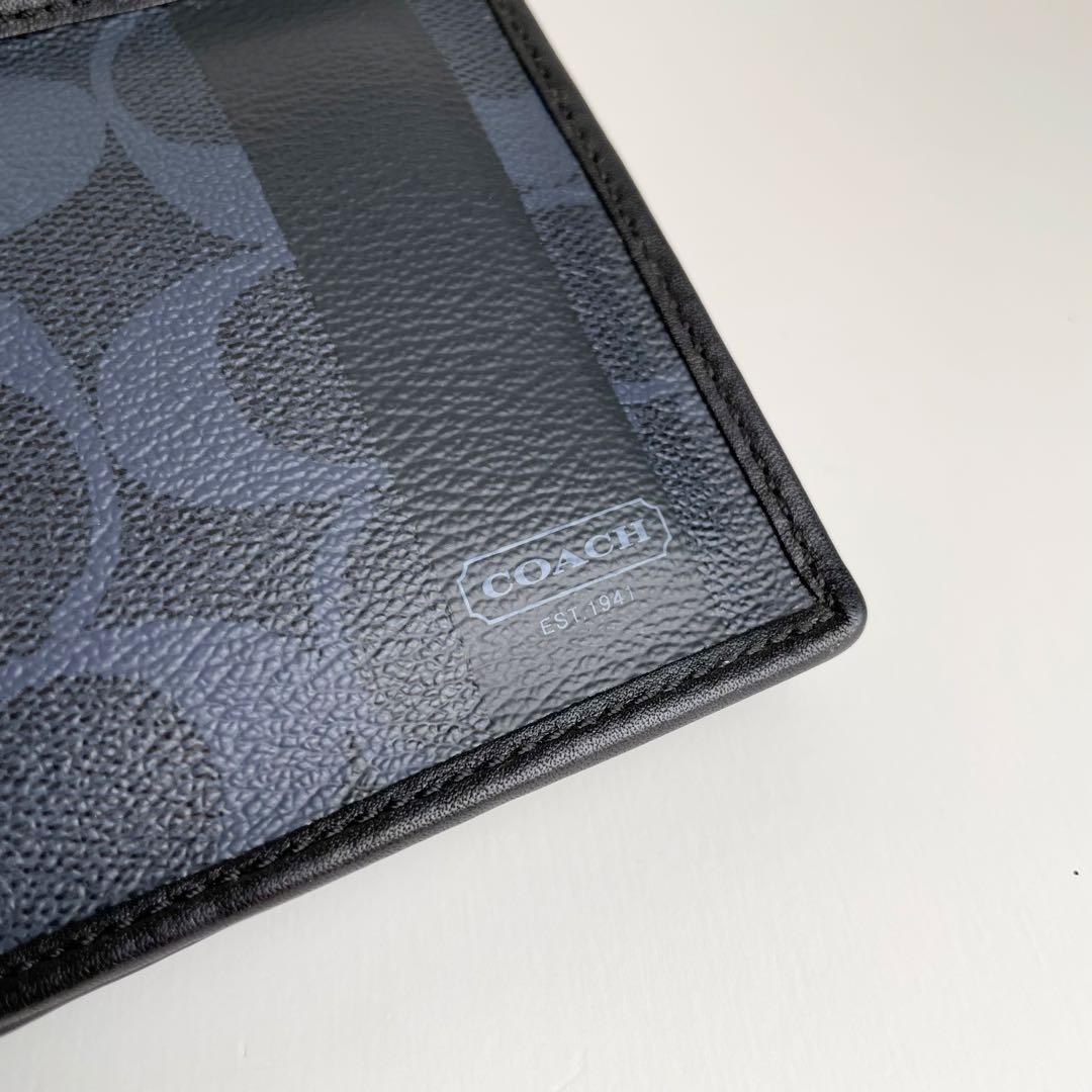 COACH コーチ 折り財布 メンズ スリムウォレット シグネチャー 新品保管