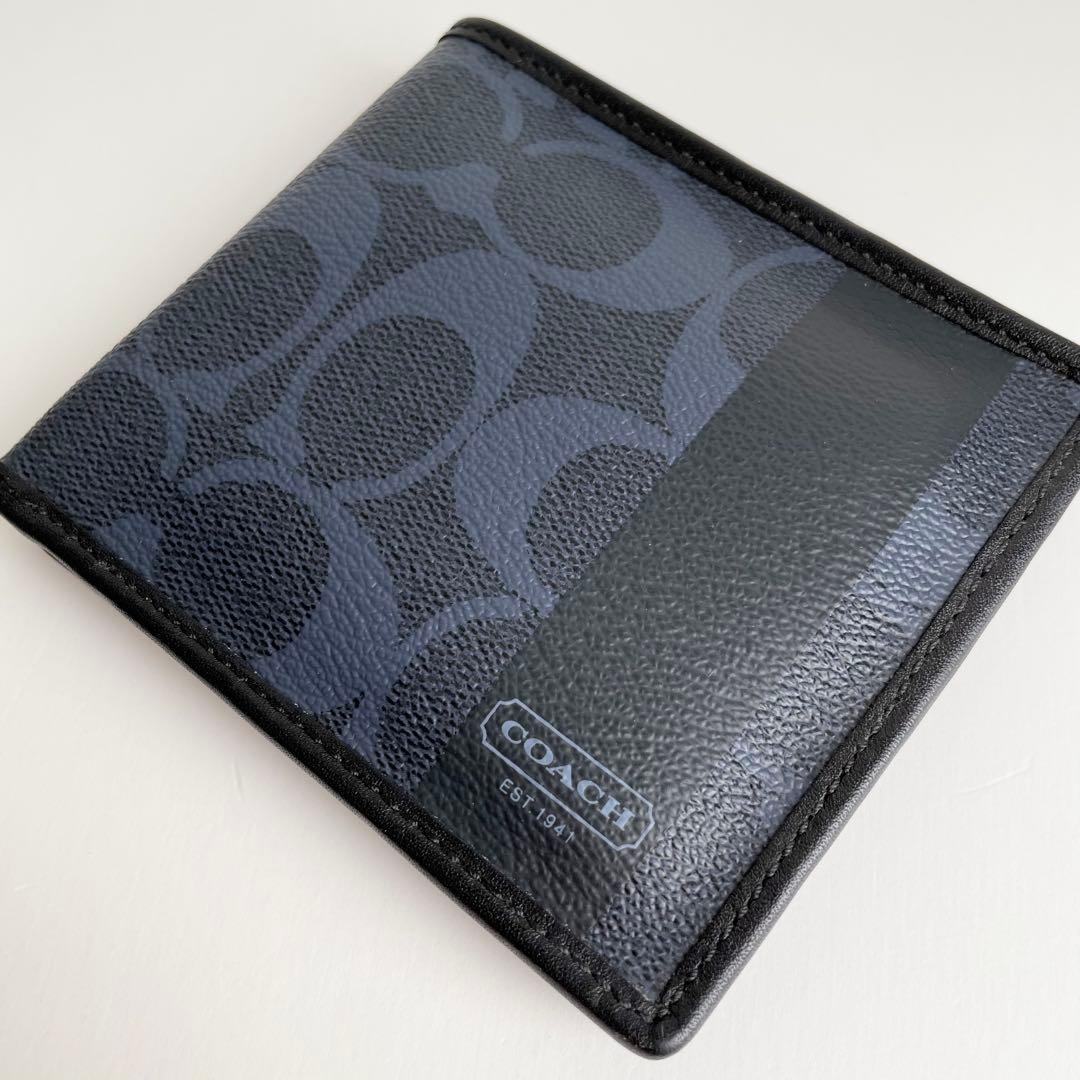 COACH コーチ 折り財布 メンズ スリムウォレット シグネチャー 新品保管