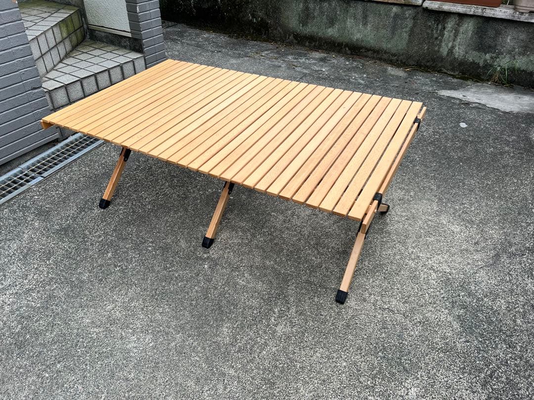 FIELDOOR ウッドロールトップテーブル 120cm x 70cm
